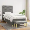 Image de vidaXL Sommier à lattes de lit et matelas Gris foncé 90x190 cm Tissu