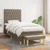 Image de vidaXL Sommier à lattes de lit avec matelas Taupe 90x190 cm Tissu