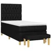 Image de vidaXL Sommier à lattes de lit avec matelas Noir 90x200 cm Tissu