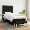 Image de vidaXL Sommier à lattes de lit avec matelas Noir 90x200 cm Tissu