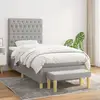 Image de vidaXL Sommier à lattes de lit avec matelas Gris clair 100x200cm Tissu