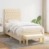 Image de vidaXL Sommier à lattes de lit avec matelas Crème 100x200 cm Tissu