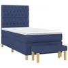 Image de vidaXL Sommier à lattes de lit avec matelas Bleu 100x200 cm Tissu