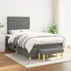 Image de vidaXL Sommier à lattes de lit avec matelas Gris foncé 120x200cm Tissu