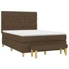 Image de vidaXL Sommier à Lattes de Lit avec Matelas, Lit Rembourré, Lit Double, Lit Adulte de Chambre à Coucher Intérieur, Moderne, Marron Foncé 140x190 cm