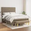 Image de vidaXL Sommier à lattes de lit avec matelas Taupe 140x190 cm Tissu