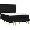Image de vidaXL Sommier à lattes de lit avec matelas Noir 140x200 cm Tissu
