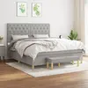 Image de vidaXL Sommier à lattes de lit avec matelas Gris clair 160x200cm Tissu
