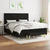 Image de vidaXL Sommier à lattes de lit avec matelas Noir 160x200 cm Tissu