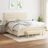 Image de vidaXL Sommier à lattes de lit avec matelas Crème 160x200 cm Tissu