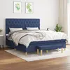 Image de vidaXL Sommier à lattes de lit avec matelas Bleu 160x200 cm Tissu