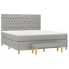 Image de vidaXL Sommier à lattes de lit avec matelas Gris clair 180x200cm Tissu