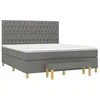Image de vidaXL Sommier à lattes de lit avec matelas Gris foncé 180x200cm Tissu