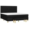 Image de vidaXL Sommier à lattes de lit avec matelas Noir 180x200 cm Tissu