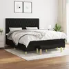 Image de vidaXL Sommier à lattes de lit avec matelas Noir 180x200 cm Tissu