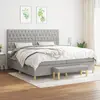 Image de vidaXL Sommier à lattes de lit avec matelas Gris clair 200x200cm Tissu