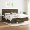 Image de vidaXL Sommier à lattes de lit avec matelas Marron foncé 200x200 cm