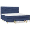 Image de vidaXL Sommier à lattes de lit avec matelas Bleu 200x200 cm Tissu