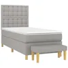 Image de vidaXL Sommier à lattes de lit et matelas Gris clair 90x190 cm Tissu