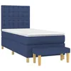 Image de vidaXL Sommier à lattes de lit avec matelas Bleu 90x190 cm Tissu