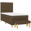 Image de vidaXL Sommier à lattes de lit avec matelas Marron foncé 100x200 cm