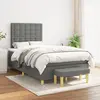 Image de vidaXL Sommier à lattes de lit avec matelas Gris foncé 120x200cm Tissu