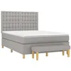 Image de vidaXL Sommier à lattes de lit avec matelas Gris clair 140x190cm Tissu