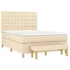 Image de vidaXL Sommier à lattes de lit avec matelas Crème 140x190 cm Tissu