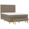 Image de vidaXL Sommier à lattes de lit avec matelas Taupe 140x200 cm Tissu
