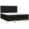 Image de vidaXL Sommier à lattes de lit avec matelas Noir 160x200 cm Tissu