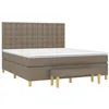 Image de vidaXL Sommier à lattes de lit avec matelas Taupe 160x200 cm Tissu