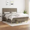 Image de vidaXL Sommier à lattes de lit avec matelas Taupe 160x200 cm Tissu