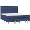Image de vidaXL Sommier à lattes de lit avec matelas Bleu 160x200 cm Tissu