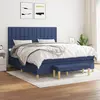 Image de vidaXL Sommier à lattes de lit avec matelas Bleu 160x200 cm Tissu