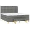 Image de vidaXL Sommier à lattes de lit avec matelas Gris foncé 180x200cm Tissu