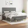 Image de vidaXL Sommier à lattes de lit avec matelas Gris foncé 180x200cm Tissu