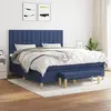 Image de vidaXL Sommier à lattes de lit avec matelas Bleu 180x200 cm Tissu