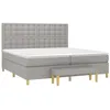 Image de vidaXL Sommier à lattes de lit avec matelas Gris clair 200x200cm Tissu