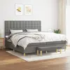 Image de vidaXL Sommier à lattes de lit avec matelas Gris foncé 200x200cm Tissu