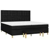 Image de vidaXL Sommier à lattes de lit avec matelas Noir 200x200 cm Tissu