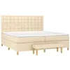Image de vidaXL Sommier à lattes de lit avec matelas Crème 200x200 cm Tissu