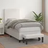 Image de vidaXL Sommier à lattes de lit avec matelas Blanc 80x200 cm Similicuir
