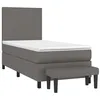 Image de vidaXL Sommier à lattes de lit avec matelas Gris 90x190 cm Similicuir