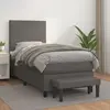 Image de vidaXL Sommier à lattes de lit avec matelas Gris 90x190 cm Similicuir