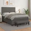 Image de vidaXL Sommier à lattes de lit avec matelas Gris 140x200 cm Similicuir