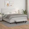 Image de vidaXL Sommier à lattes de lit avec matelas Blanc 180x200cm Similicuir