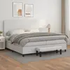 Image de vidaXL Sommier à lattes de lit avec matelas Blanc 200x200cm Similicuir