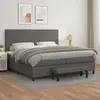 Image de vidaXL Sommier à lattes de lit avec matelas Gris 200x200 cm Similicuir