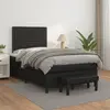 Image de vidaXL Sommier à lattes de lit matelas Noir 120x200 cm Similicuir