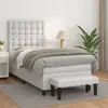 Image de vidaXL Sommier à lattes de lit avec matelas Blanc 80x200 cm Similicuir